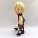 Sculpture: Otto left side Hacked doll with soft body and china hands and feet. Doll face is replaced with uncanny head made from textile.