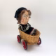 Sculpture: Stephen in wicker cart Stephen
