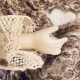Doll with decayed silk dress.