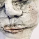 Skeletal torso sculpture face detail