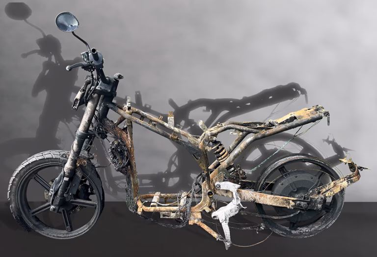 Skeletal torched scooter