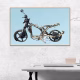 Machina Incensa III Photograph of a torched scooter in a frame in room interior