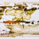 Mineral Drift Water, moisture, damp seeped through ceiling tiles from above to create something like a painting