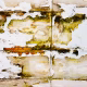Mineral Drift Water, moisture, damp seeped through ceiling tiles from above to create something like a painting