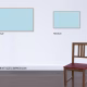 Machina Incense - Print size impression Wall with two frames and a chair